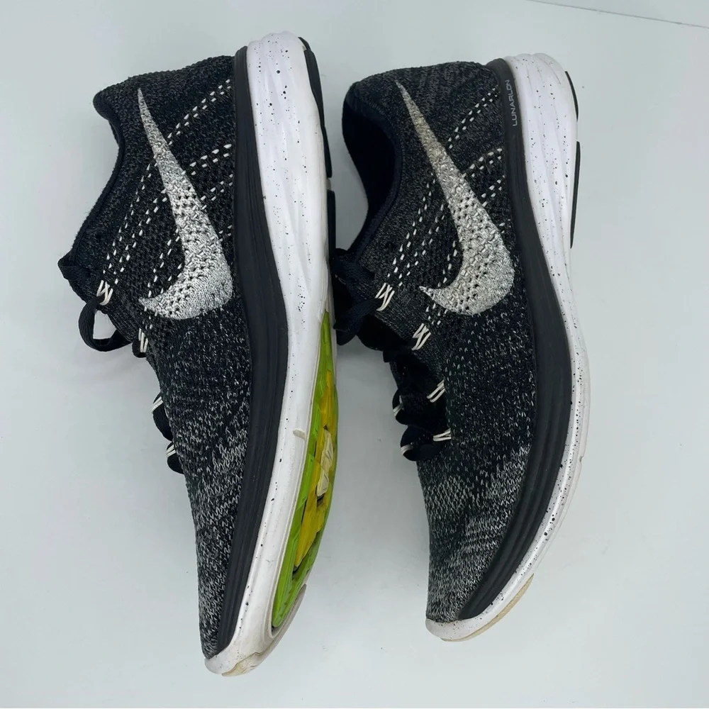 Nike Lunar Flyknit 3 Running Shoes Oreo Black White 698182-001 Womens Size 9.5 - Picture 4 of 14